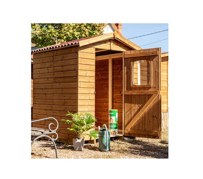 Habrita - Abri en panneaux de bois massif traité 19 mm - S.u. 2,25 m² - Toit double pente Habrita - Image 3