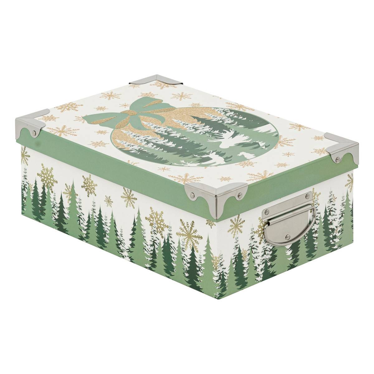 Fééric Lights & Christmas - Lot de 6 Boîtes de rangement coins en métal déco Givre d'hiver - Image 6