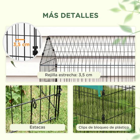 Enclos lapin cobaye Acier extérieur avec toit de protection UV 185x75x75cm Vert - ComfortXL Outdoor Living - Image 9