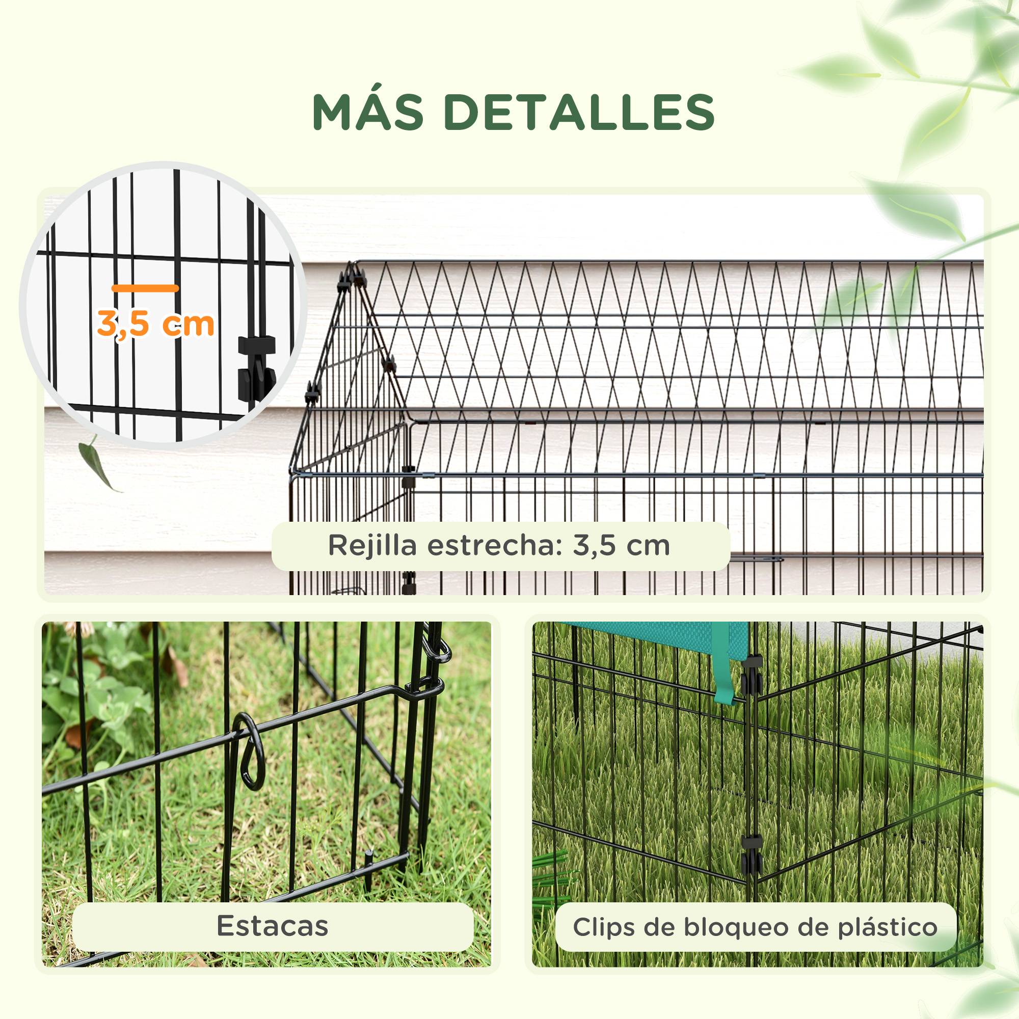 Enclos lapin cobaye Acier extérieur avec toit de protection UV 185x75x75cm Vert - ComfortXL Outdoor Living - Image 9