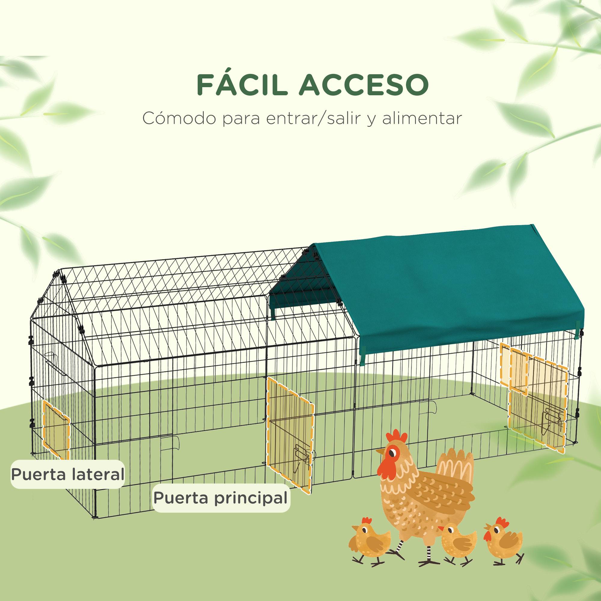 Enclos lapin cobaye Acier extérieur avec toit de protection UV 185x75x75cm Vert - ComfortXL Outdoor Living - Image 7
