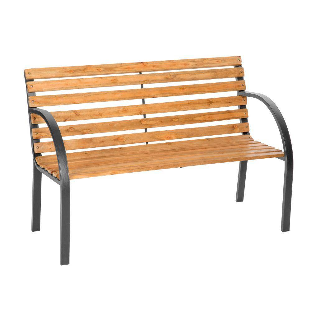 Helloshop26 - Banc de jardin bois meuble 120 cm - Image 1