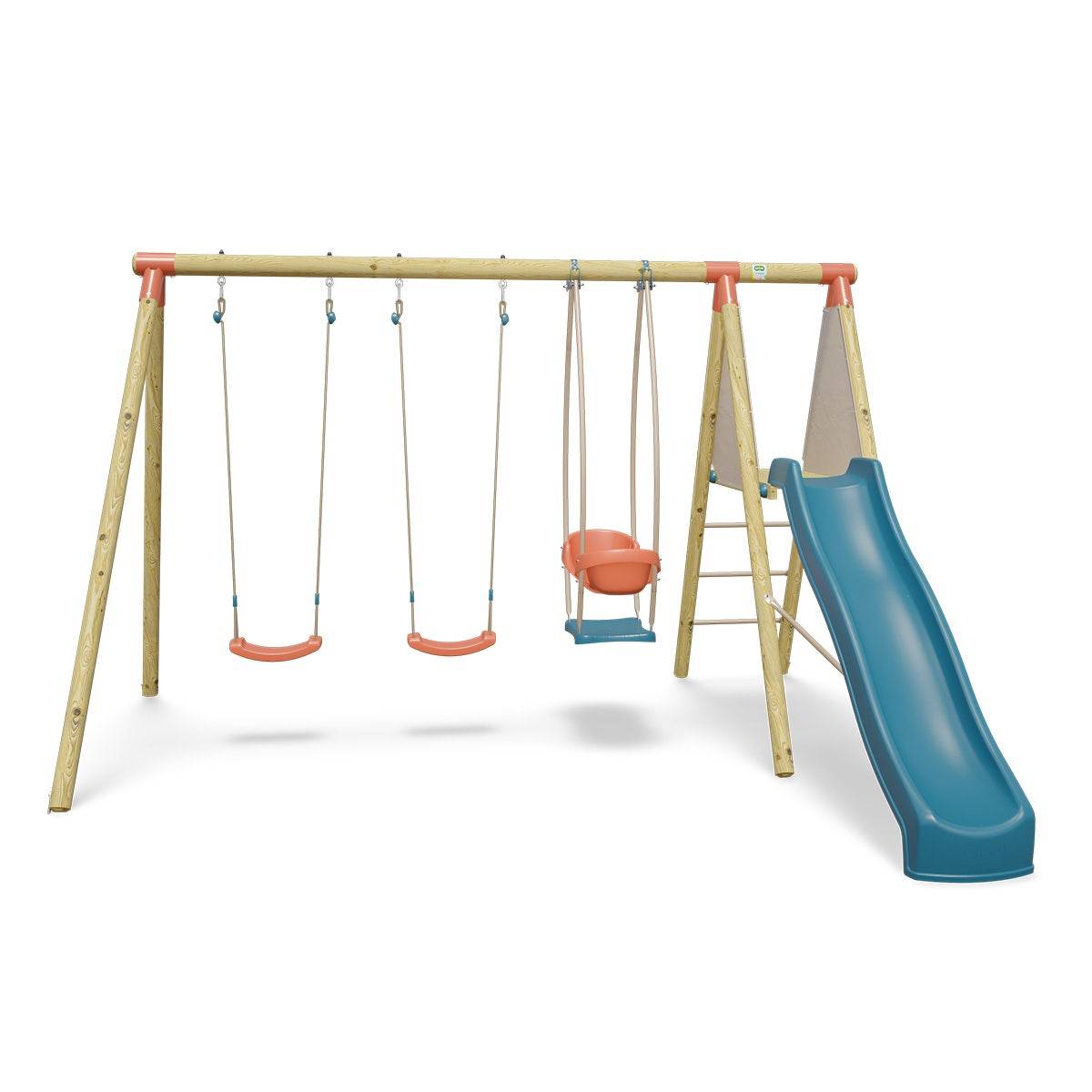 Station de jeux bois 2,30 m Topwood PUNJI - 5 enfants - Image 1