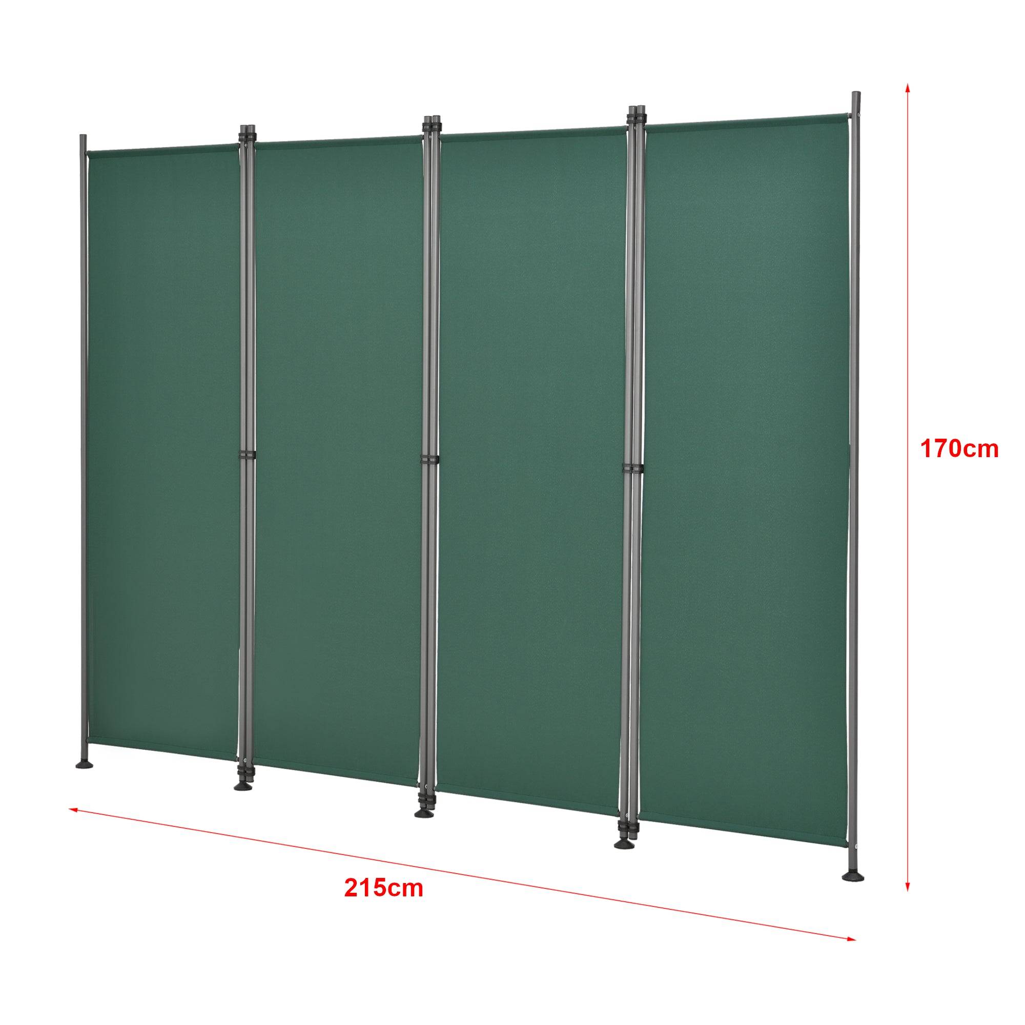 Helloshop26 - Brise-vue à 4 panneaux polyester 215 x 170 cm vert foncé - Image 4