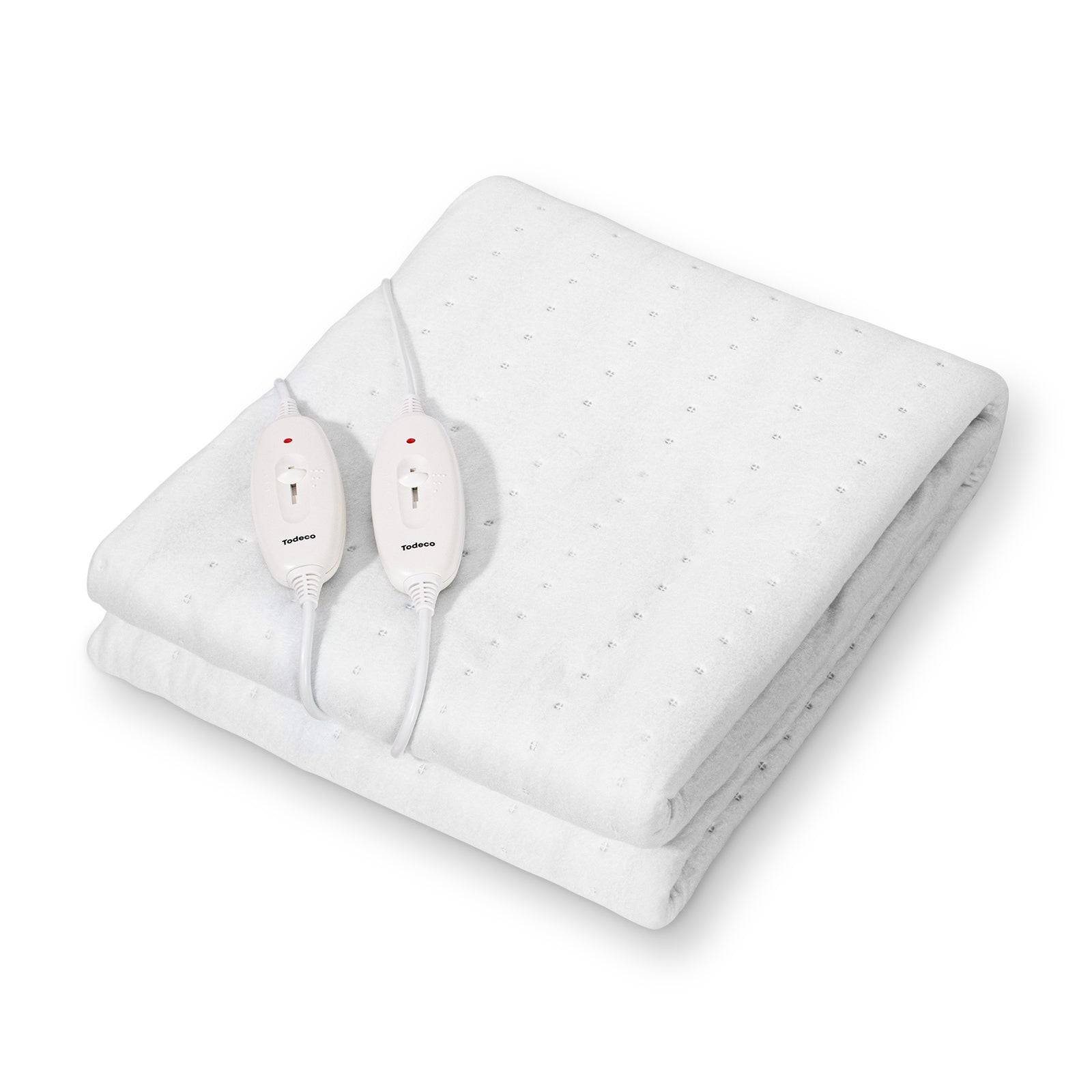 Todeco Surmatelas Chauffant Double Électrique, 160x140cm, 120W Chauffe-Matelas Double XXL pour 2 Personnes, 2 éléments de Commande - Image 1