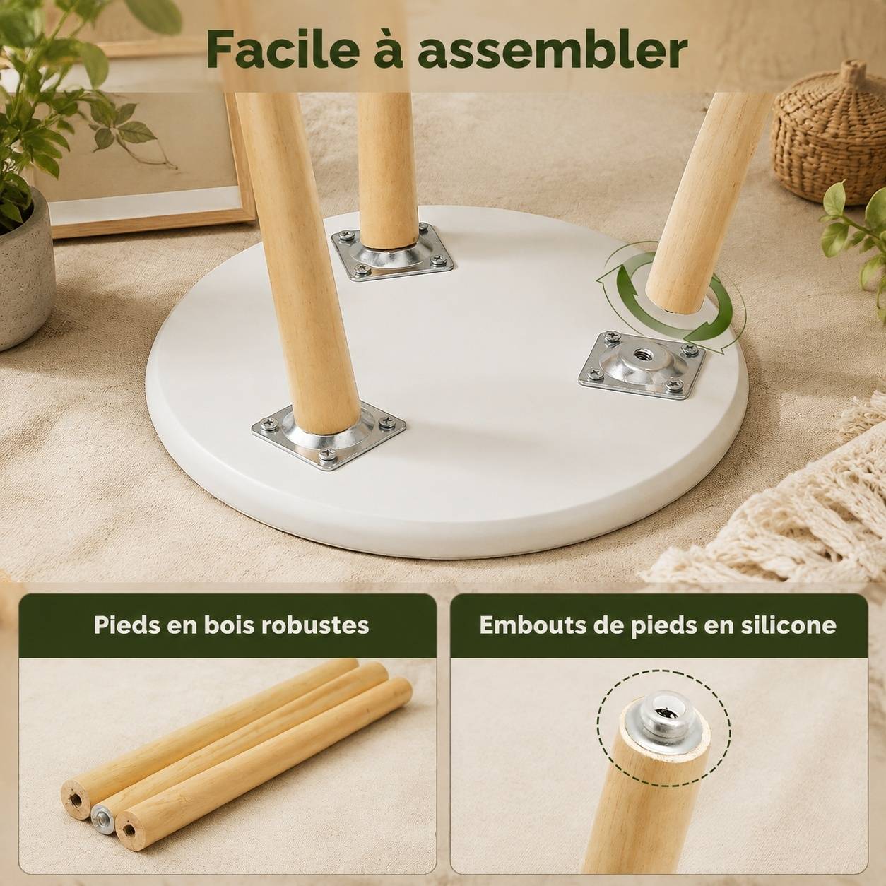 Support Plante Bois Blanc Multifonction Déco Maison Design Moderne - Image 5
