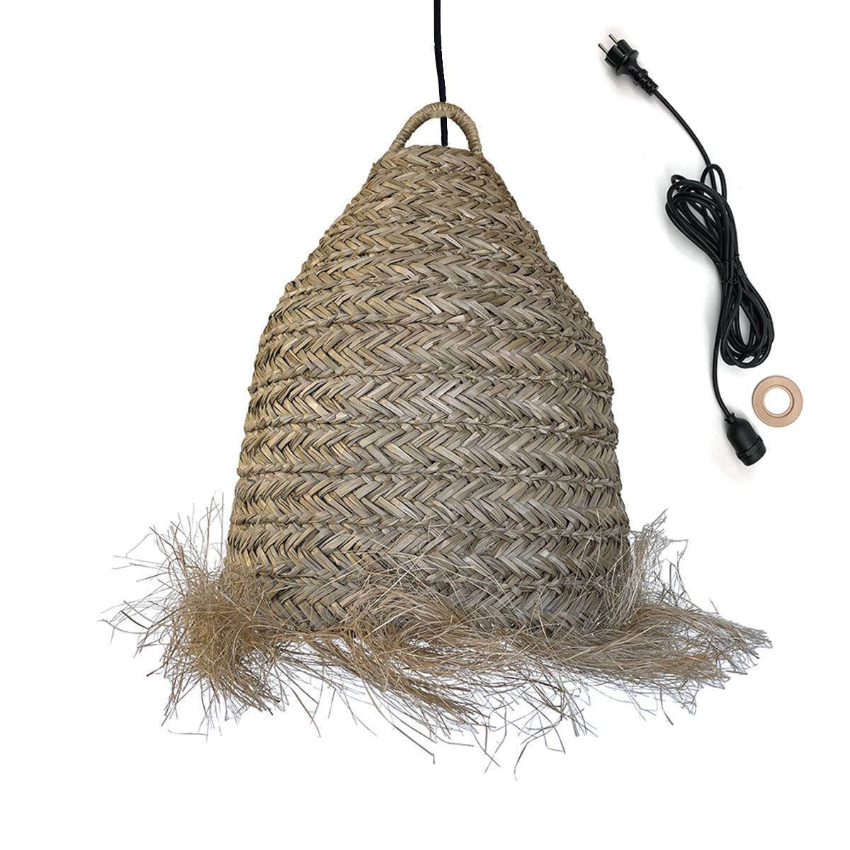 Lumisky - Suspension Extérieure Jonc de Mer Beige H47cm Câble 5m - Image 1