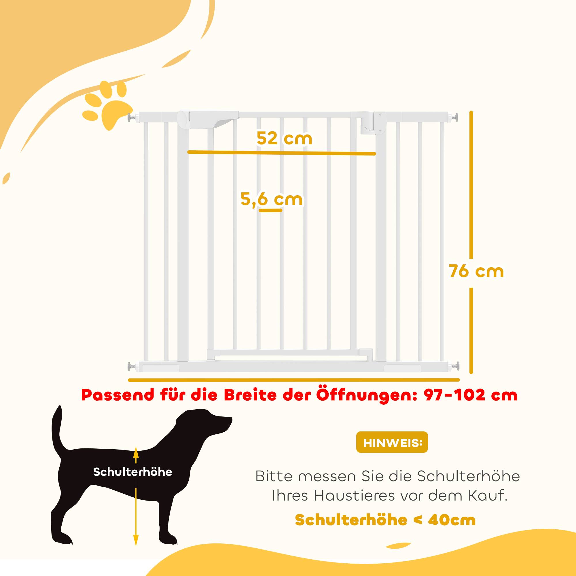 Sans Marque - Barrière pour escaliers sans perçage, fermeture auto, pour enfants et cuisine, 76-102x76 cm, blanc - Image 5