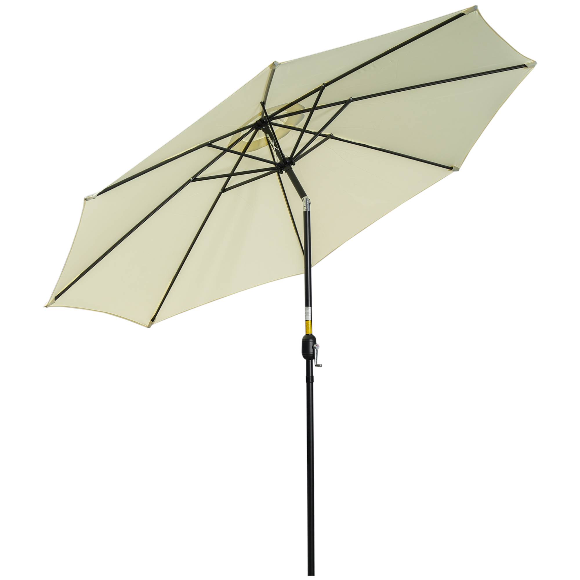 Parasol de jardin extérieur Parasol droit inclinable Ø 3 m en métal - Métal Marron fr254 - Image 1