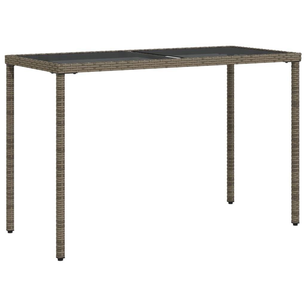 ComfortXL - Table de Jardin Design 115x54cm en Résine Tressée Grise et Verre Sécurit, Style Moderne – ComfortXL Outdoor Living - Image 2