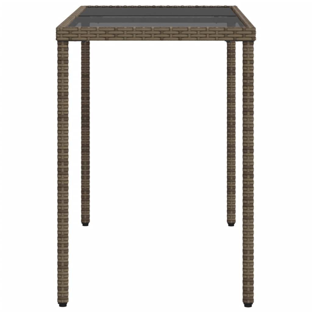 ComfortXL - Table de Jardin Design 115x54cm en Résine Tressée Grise et Verre Sécurit, Style Moderne – ComfortXL Outdoor Living - Image 5