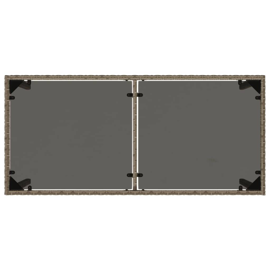 ComfortXL - Table de Jardin Design 115x54cm en Résine Tressée Grise et Verre Sécurit, Style Moderne – ComfortXL Outdoor Living - Image 7