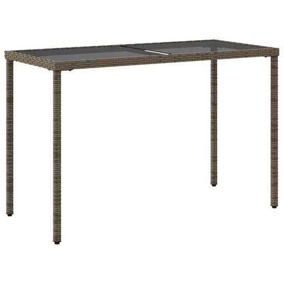 ComfortXL - Table de Jardin Design 115x54cm en Résine Tressée Grise et Verre Sécurit, Style Moderne – ComfortXL Outdoor Living - Image 6