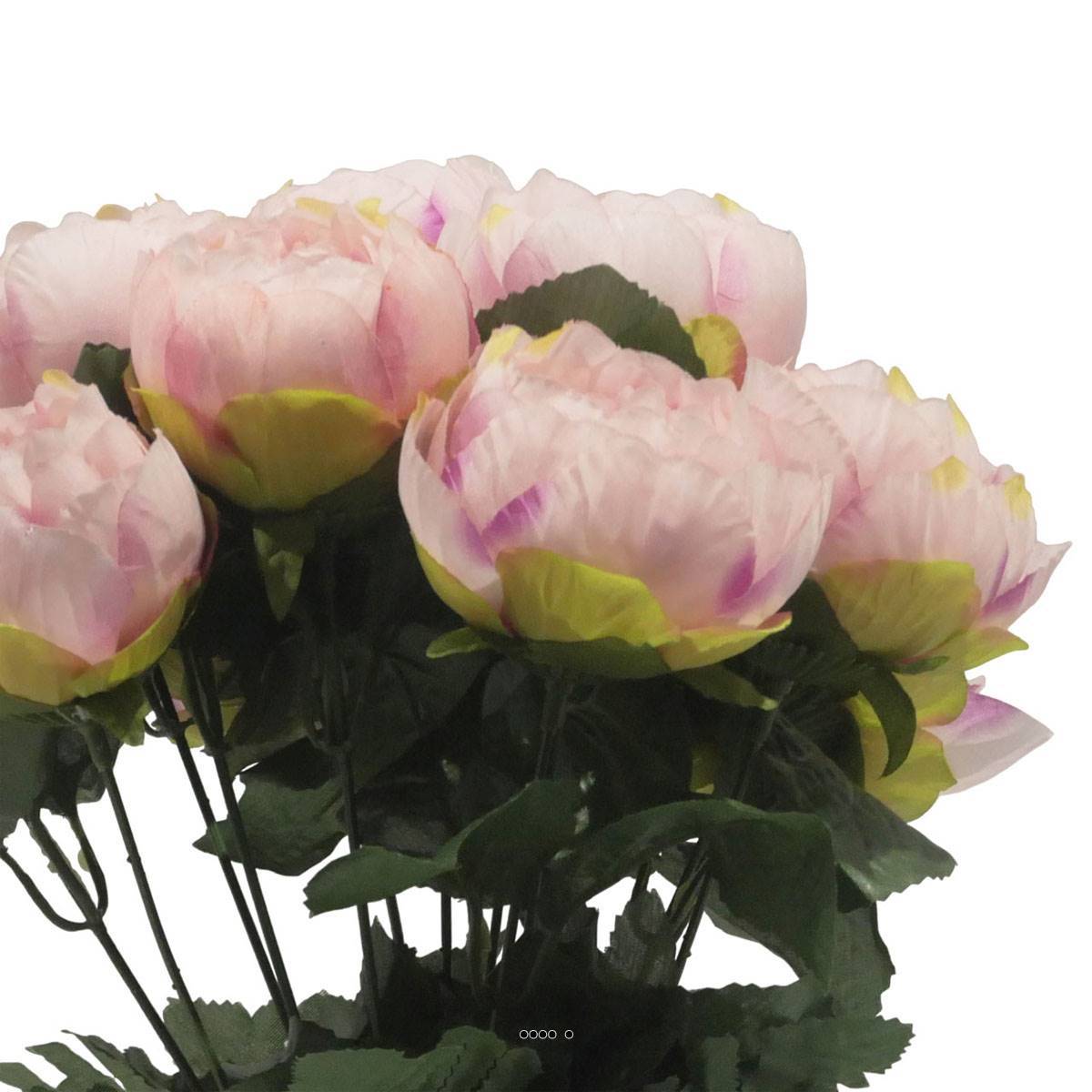 Artificielles - Pot Cone pour le cimetière de fleurs artificielles de Pivoines Rose calme pour la Toussaint - couleur: Rose calme - Image 3