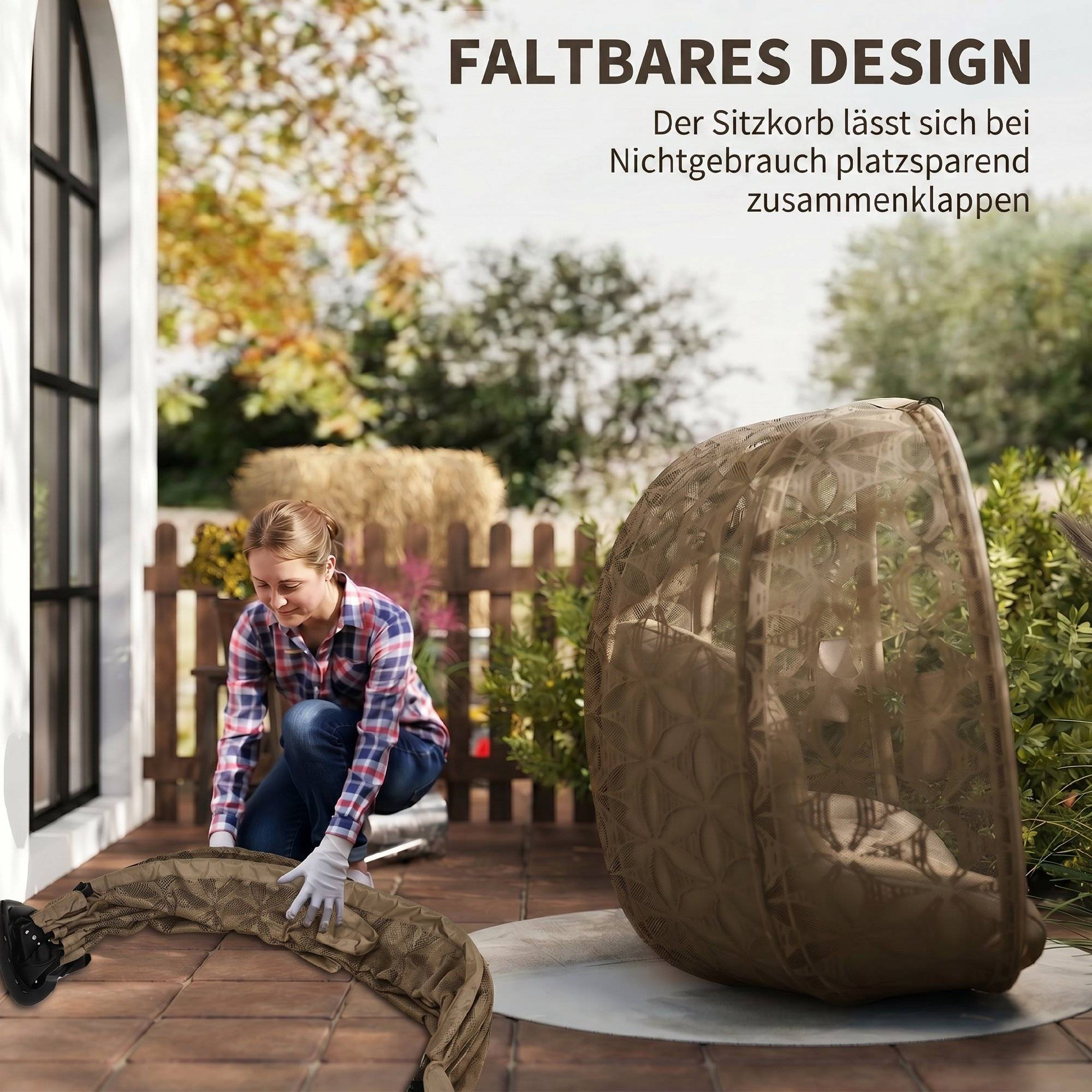 PANGIVO - Fauteuil œuf suspendu acier 126 x 126 x 176 cm - PANGIVO - Image 7