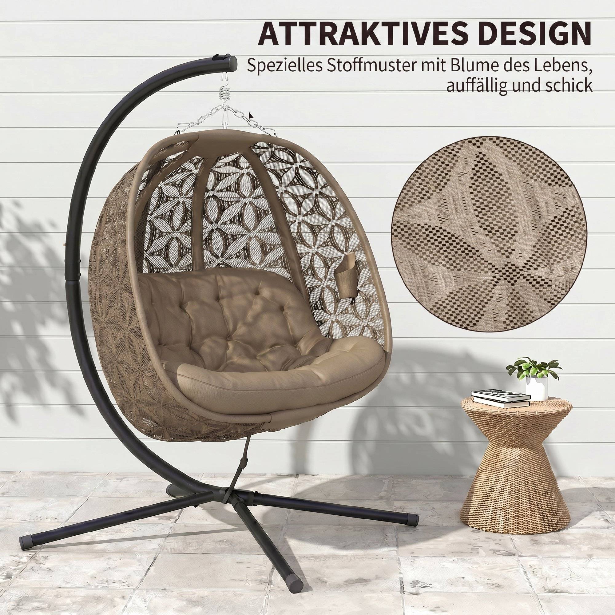 PANGIVO - Fauteuil œuf suspendu acier 126 x 126 x 176 cm - PANGIVO - Image 6