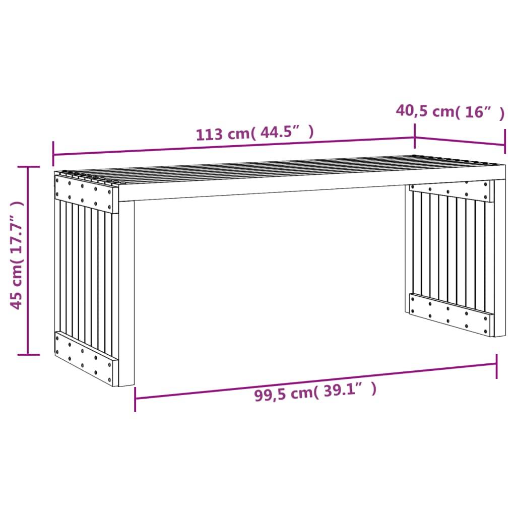 Maison Chic - Banc de jardin - Banc d'extérieur - Banquette extensible 212,5x40,5x45 cm bois massif de pin - Image 10
