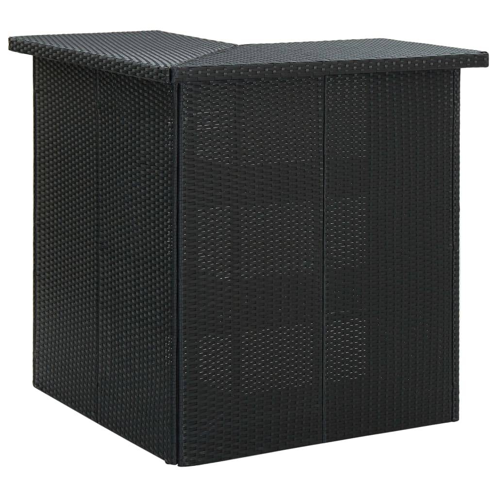 Meuble de bar de jardin 16 pièces et coussins résine tressée noir - Image 2