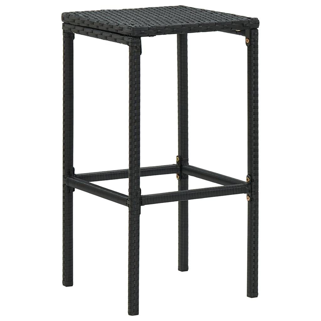Meuble de bar de jardin 16 pièces et coussins résine tressée noir - Image 9