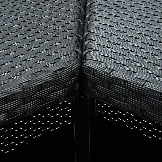 Meuble de bar de jardin 16 pièces et coussins résine tressée noir - Image 6