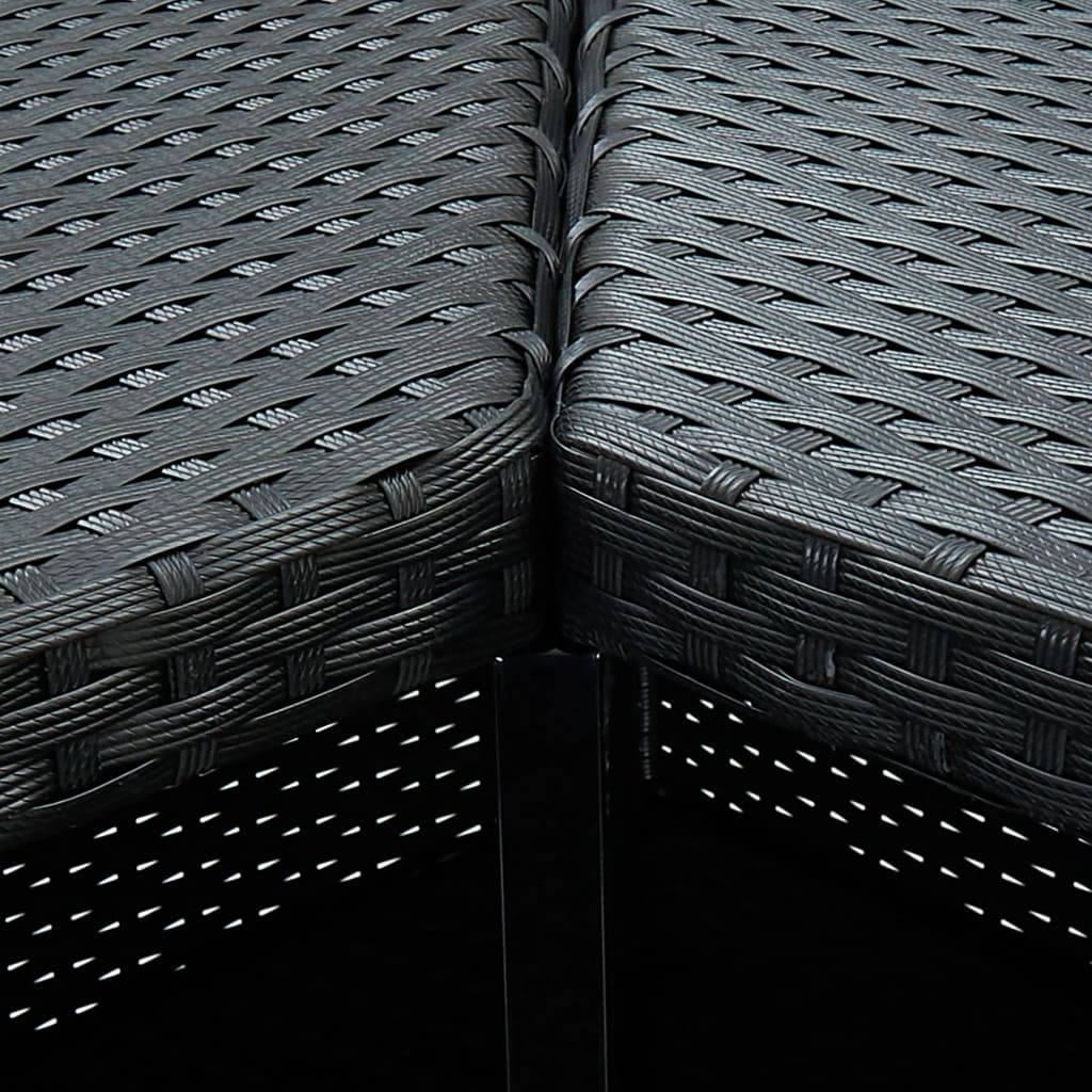 Meuble de bar de jardin 16 pièces et coussins résine tressée noir - Image 6