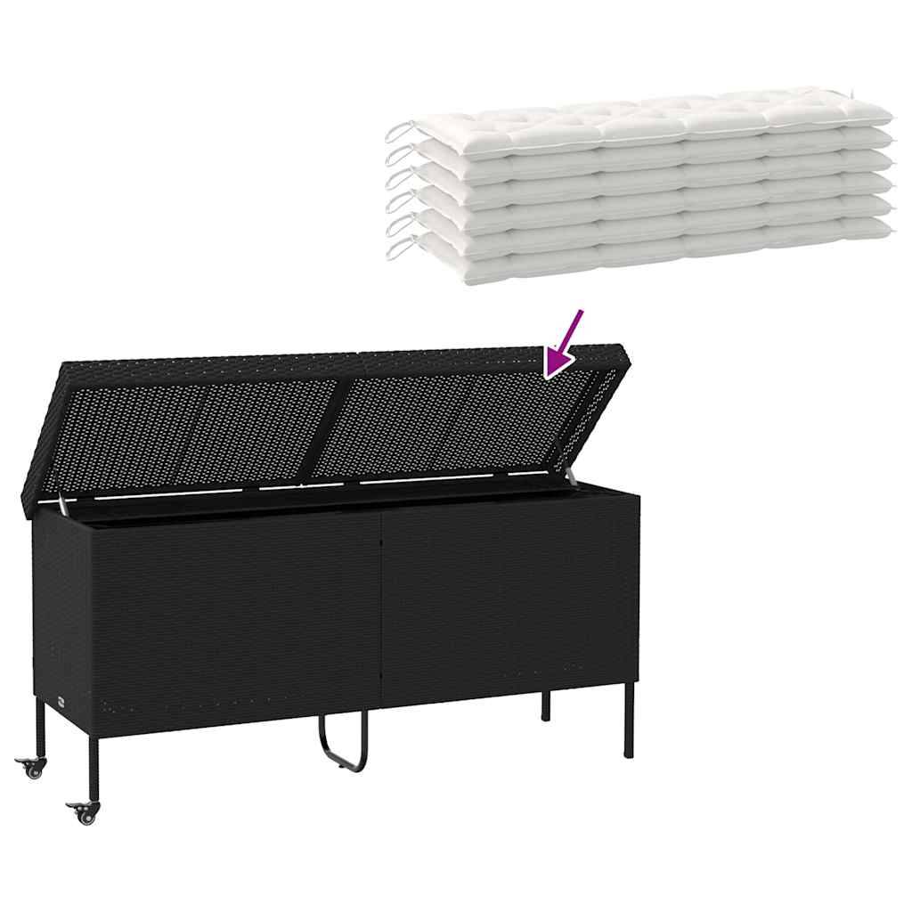 PANGIVO - Coffre de rangement jardin résine tressée noir 160 x 55 x 75 cm - PANGIVO - Image 7