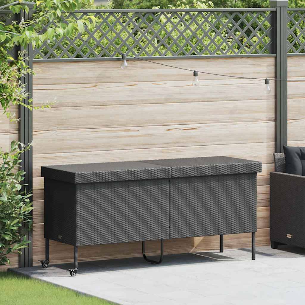 PANGIVO - Coffre de rangement jardin résine tressée noir 160 x 55 x 75 cm - PANGIVO - Image 1