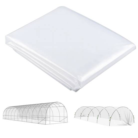 Bâche de Serre 6x10m Film Polypropylène Transparent Anti-UV Imperméable pour Tunnel Jardin - ComfortXL Outdoor Living - Image 2