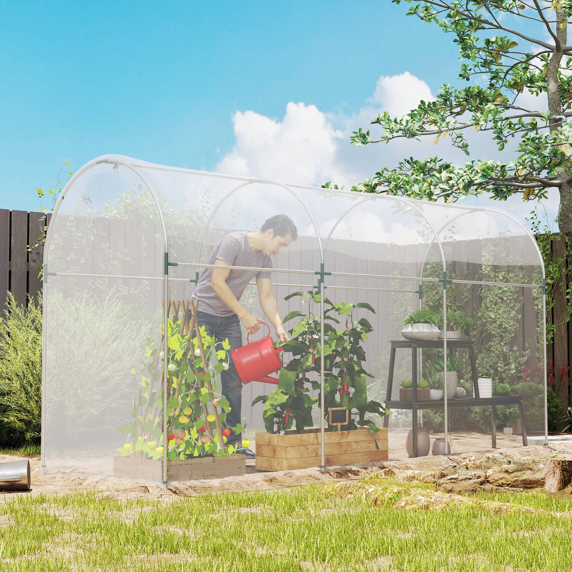 Bâche de Serre 6x10m Film Polypropylène Transparent Anti-UV Imperméable pour Tunnel Jardin - ComfortXL Outdoor Living - Image 8