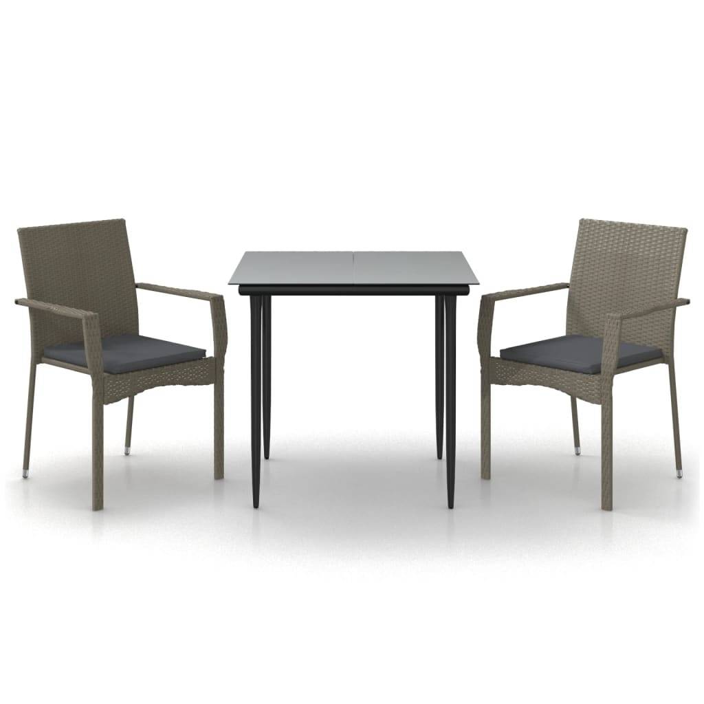ComfortXL - Salon de Jardin 2 Personnes Bicolore Résine Tressée Gris/Noir avec Accoudoirs – ComfortXL Outdoor Living - Image 2