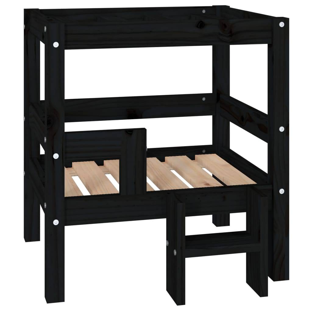 Vidaxl - Lit pour chien Noir 55,5x53,5x60 cm Bois de pin solide vidaXL 822371 - Image 2