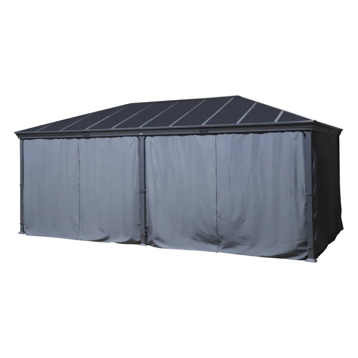 Hesperide - Pergola autoportante "Belize" graphite 3,6 x 6m en aluminium et polycarbonate - Hespéride - Image 3