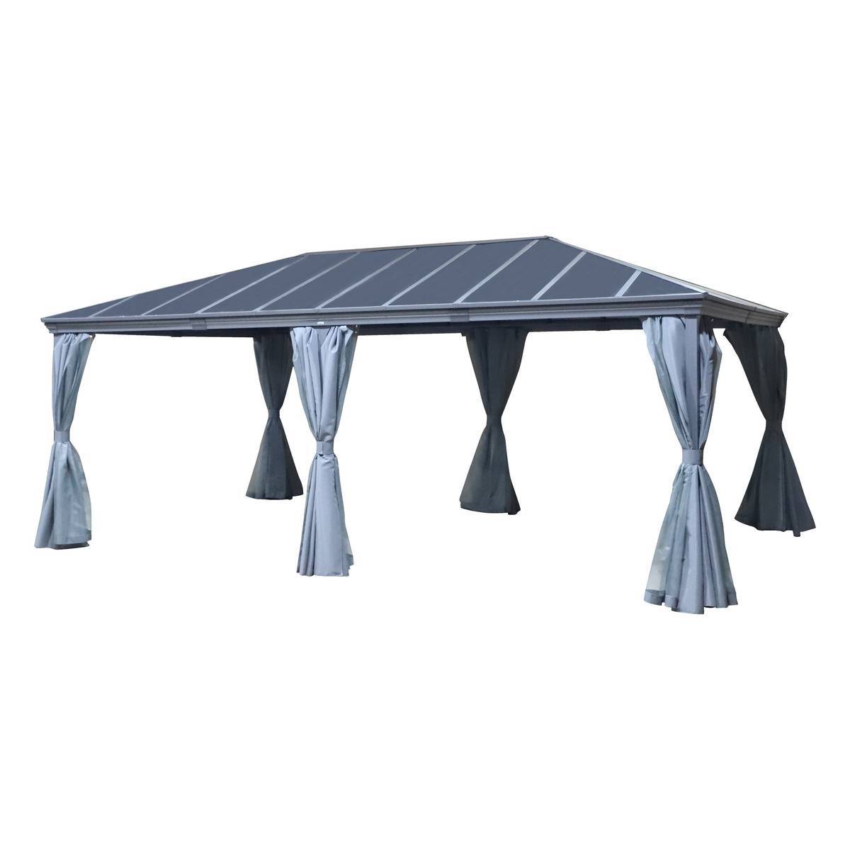 Hesperide - Pergola autoportante "Belize" graphite 3,6 x 6m en aluminium et polycarbonate - Hespéride - Image 2