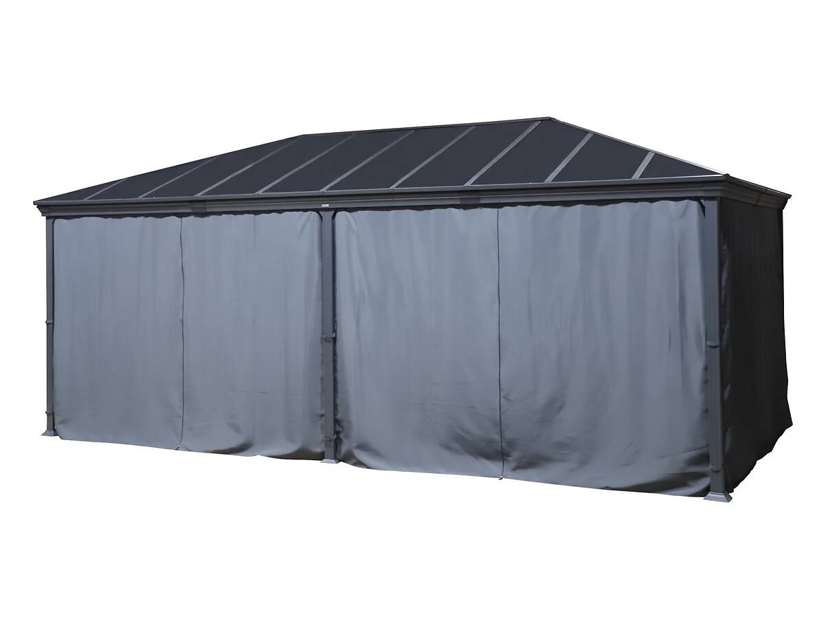 Hesperide - Pergola autoportante "Belize" graphite 3,6 x 6m en aluminium et polycarbonate - Hespéride - Image 4