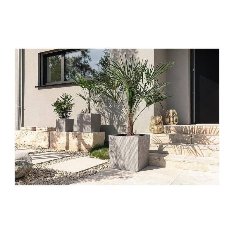 Lechuza - Pot De Fleur Lechuza Cube Cottage 50 - Kit Complet, Brun Sable - Image 5