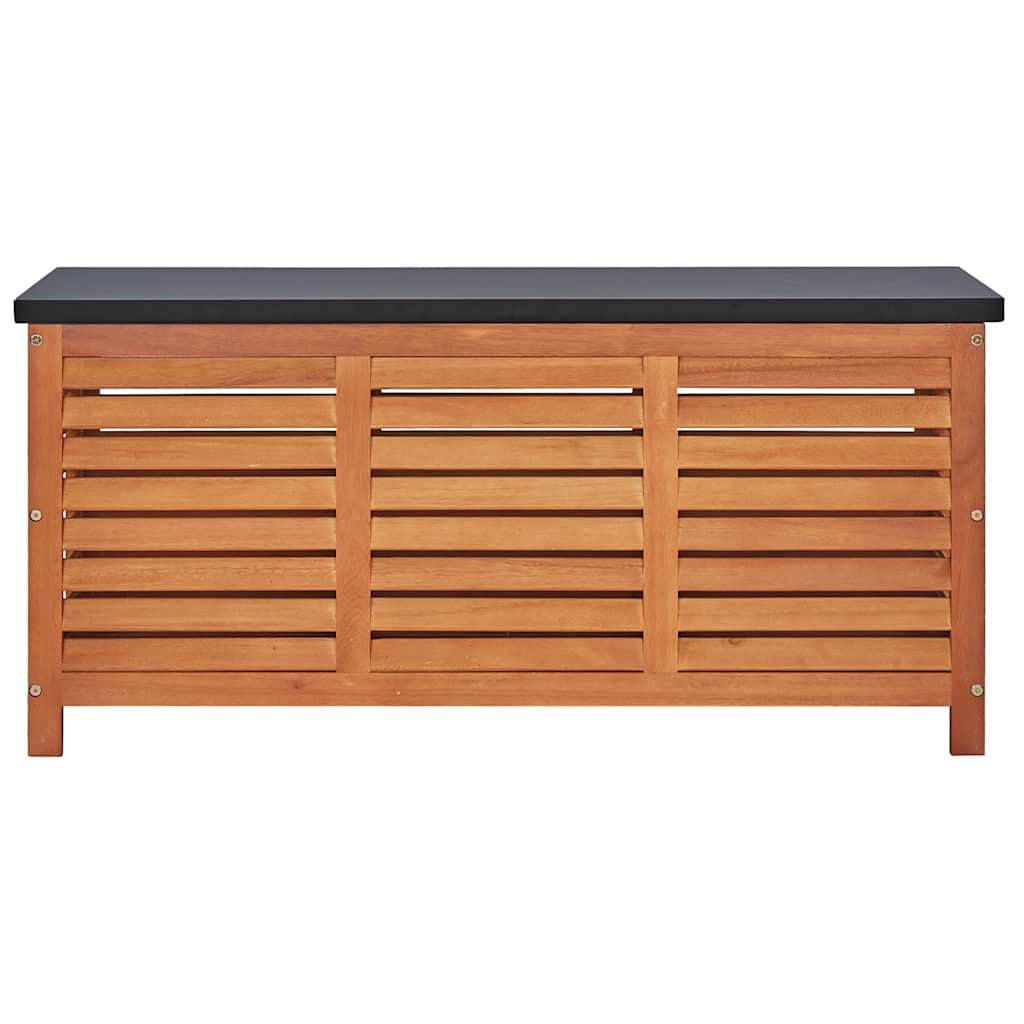 Banc Coffre Rangement Bois d'Eucalyptus Massif pour Jardin Terrasse Finition Huile 117x50x55 cm – ComfortXL Outdoor Living - Image 3