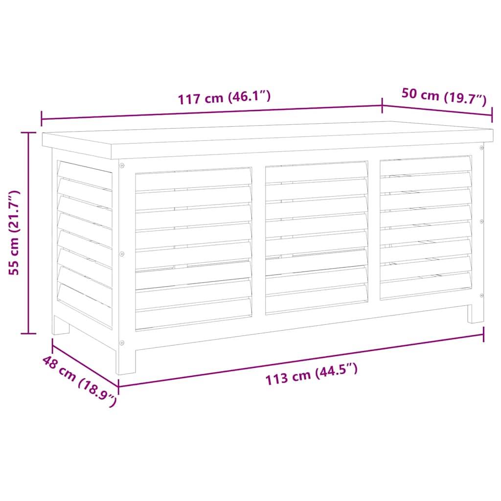 Banc Coffre Rangement Bois d'Eucalyptus Massif pour Jardin Terrasse Finition Huile 117x50x55 cm – ComfortXL Outdoor Living - Image 9