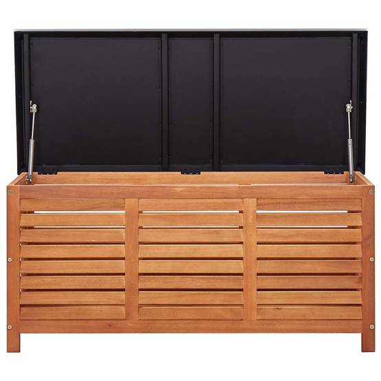 Banc Coffre Rangement Bois d'Eucalyptus Massif pour Jardin Terrasse Finition Huile 117x50x55 cm – ComfortXL Outdoor Living - Image 5
