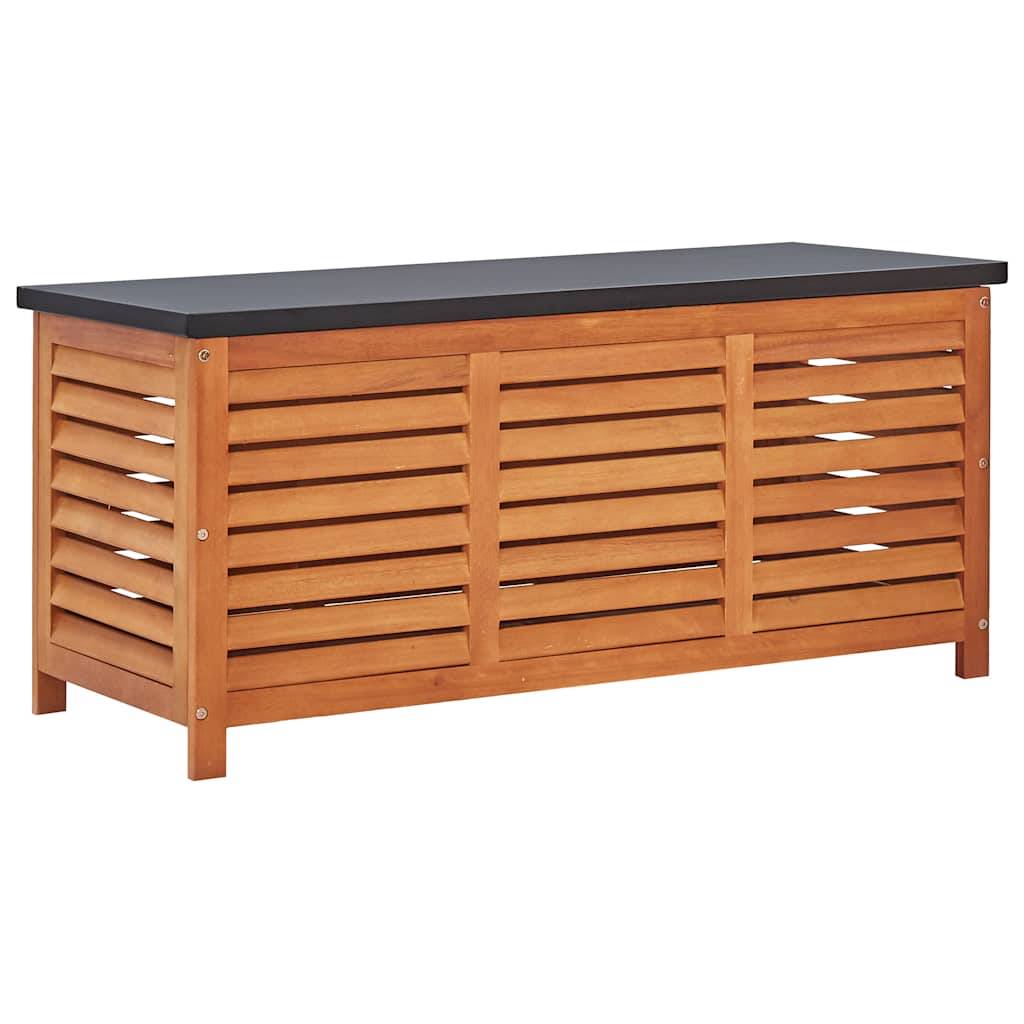 Banc Coffre Rangement Bois d'Eucalyptus Massif pour Jardin Terrasse Finition Huile 117x50x55 cm – ComfortXL Outdoor Living - Image 2