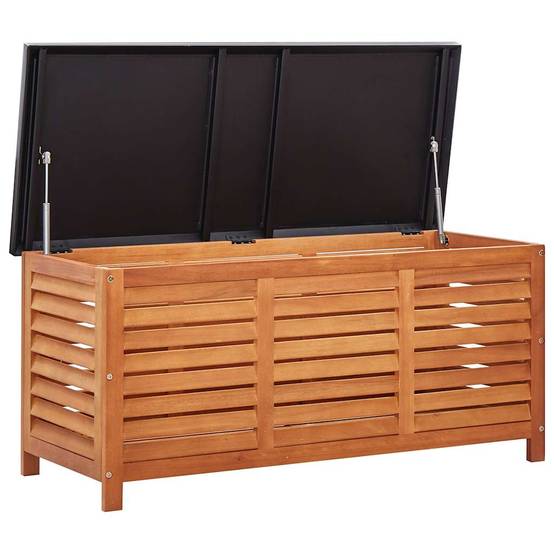 Banc Coffre Rangement Bois d'Eucalyptus Massif pour Jardin Terrasse Finition Huile 117x50x55 cm – ComfortXL Outdoor Living - Image 4