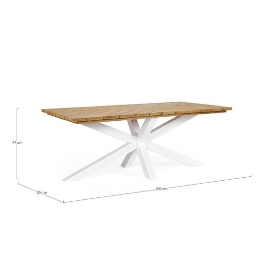 Autre - Table à manger de jardin rectangulaire teck et métal L200 - CAP FERRET - Image 4