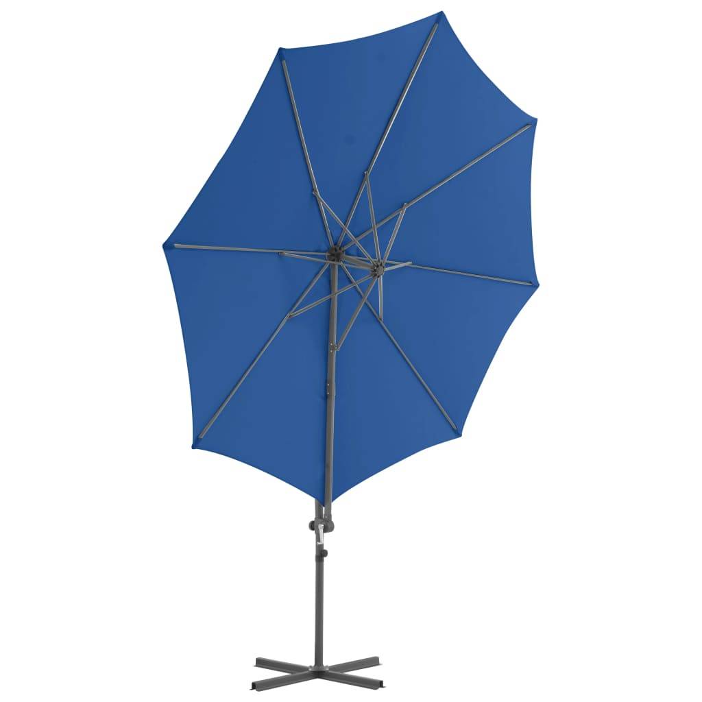 Helloshop26 - Parasol déporté avec mât en acier 300 cm bleu azuré - Image 3