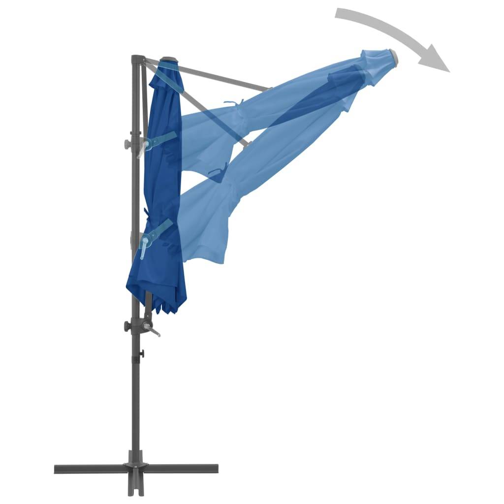 Helloshop26 - Parasol déporté avec mât en acier 300 cm bleu azuré - Image 5