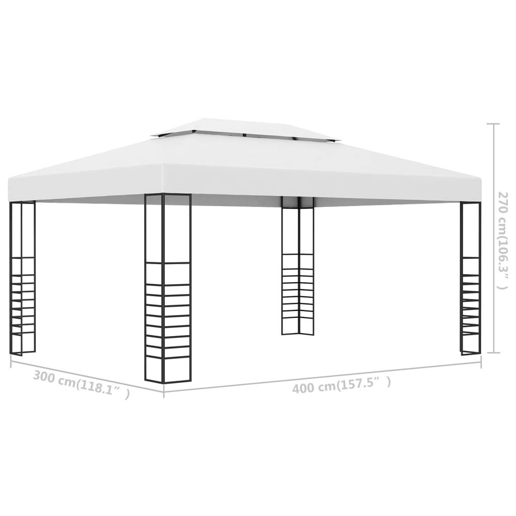 Tonnelle de Jardin Acier Design Élégant Toit Double Ventilé Anti-UV Blanc 4x3 m – ComfortXL Outdoor Living - Image 6