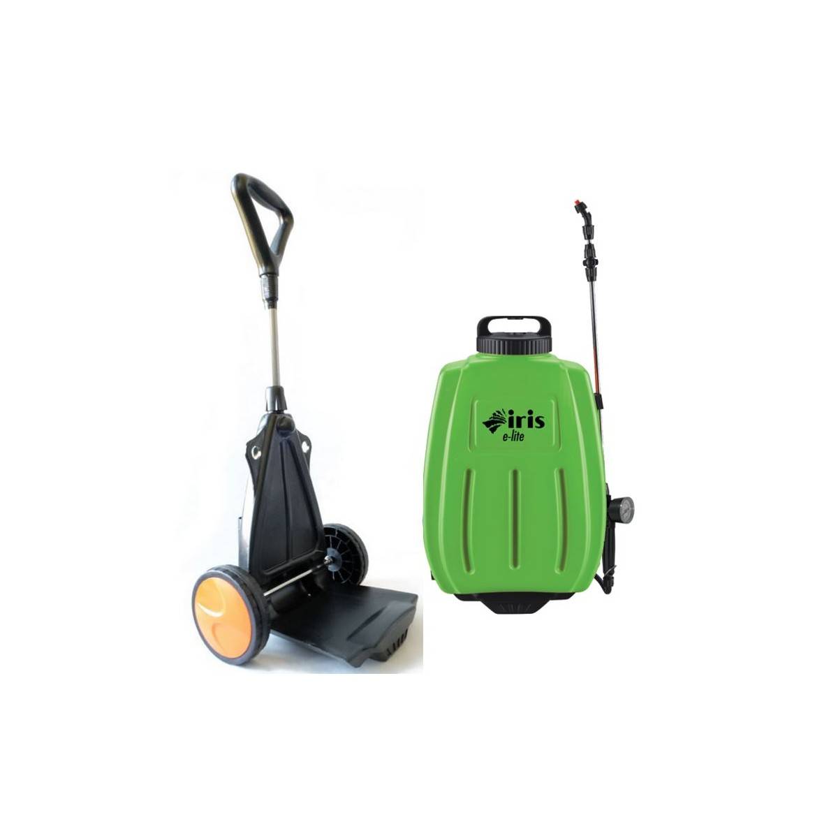 Pulverisateur électrique 16L Batterie Lithium 8Ah Chariot trolley et Bretelles Chargeur + 3 buses IRIS - Image 1