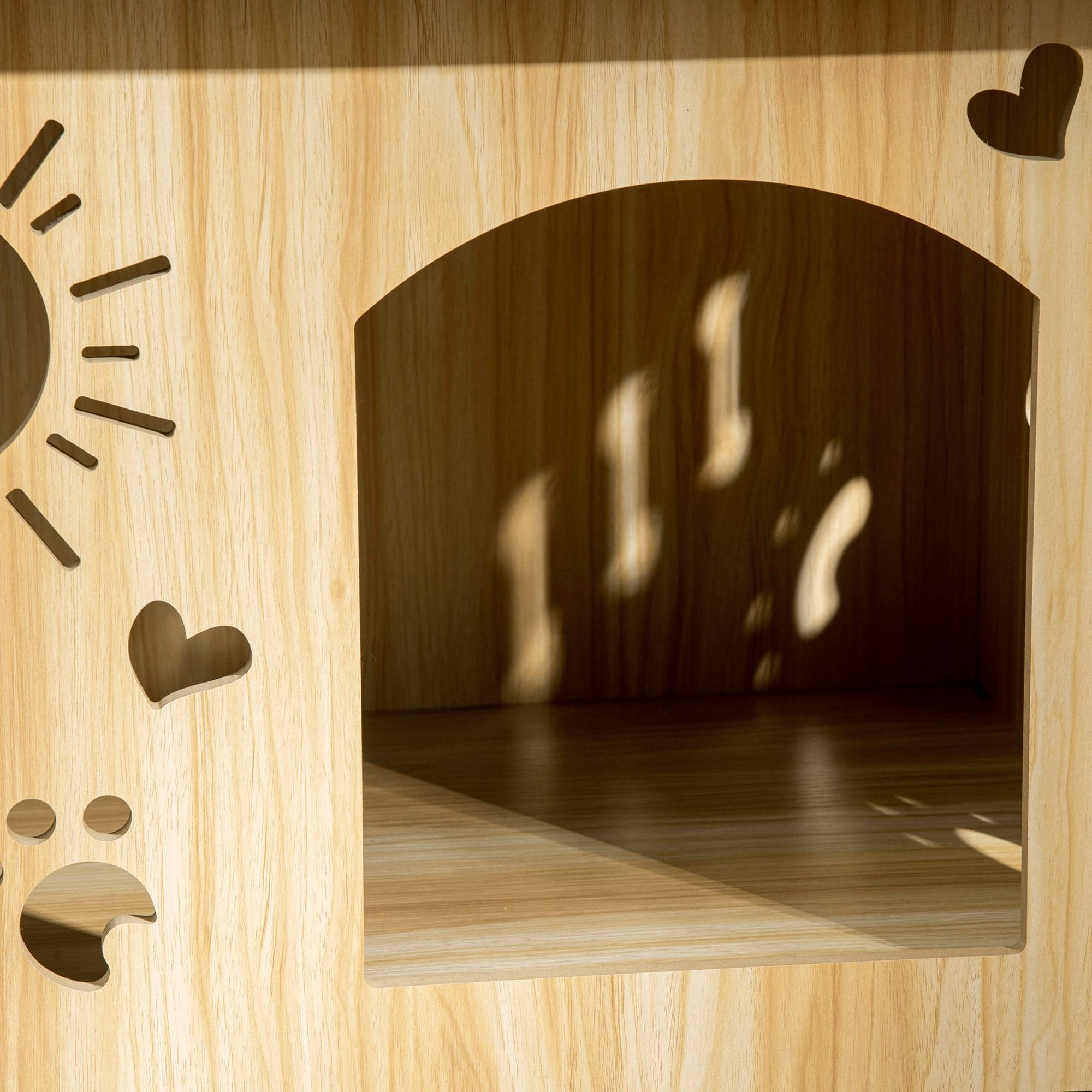 Niche d'Intérieur pour Petit Chien en MDF Design Original avec Aérations 69x50x58,5 cm Chêne - ComfortXL Outdoor Living - Image 10