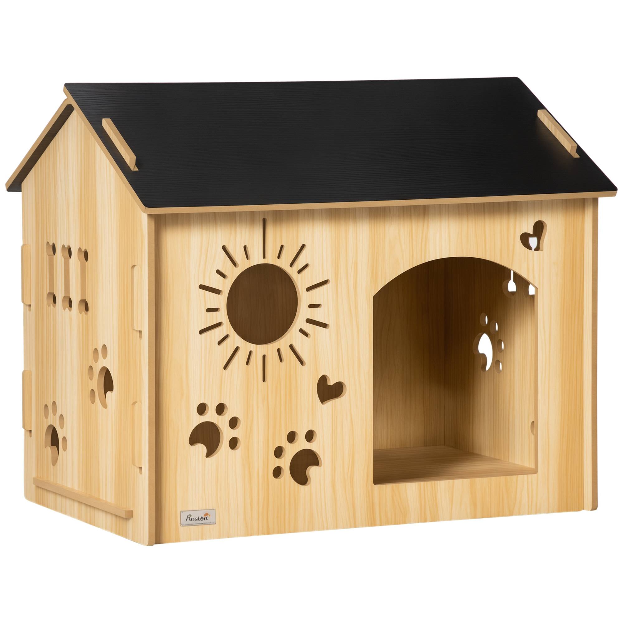 Niche d'Intérieur pour Petit Chien en MDF Design Original avec Aérations 69x50x58,5 cm Chêne - ComfortXL Outdoor Living - Image 1