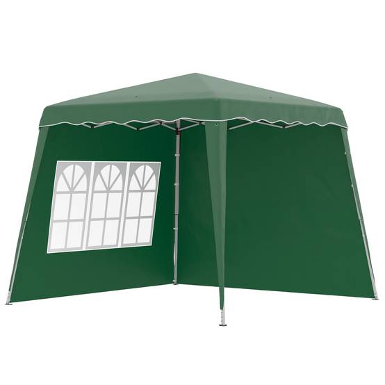 Gazebo pliant avec 2 parois latérales 2,89 x 2,89 m, pavillon de jardin, hauteur réglable, protection UV50+, vert - Image 1