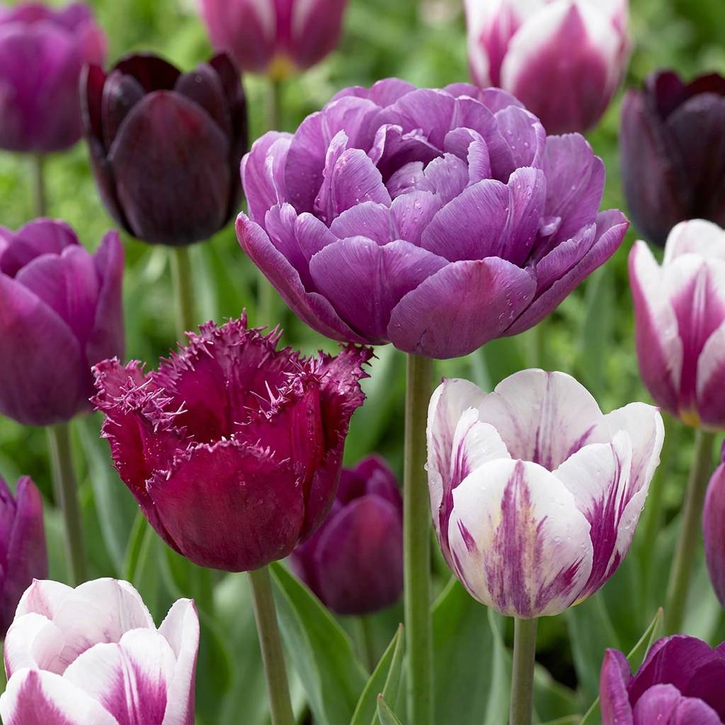 La Green Touch - Tulipe Blueberry en mélange - 24 bulbes