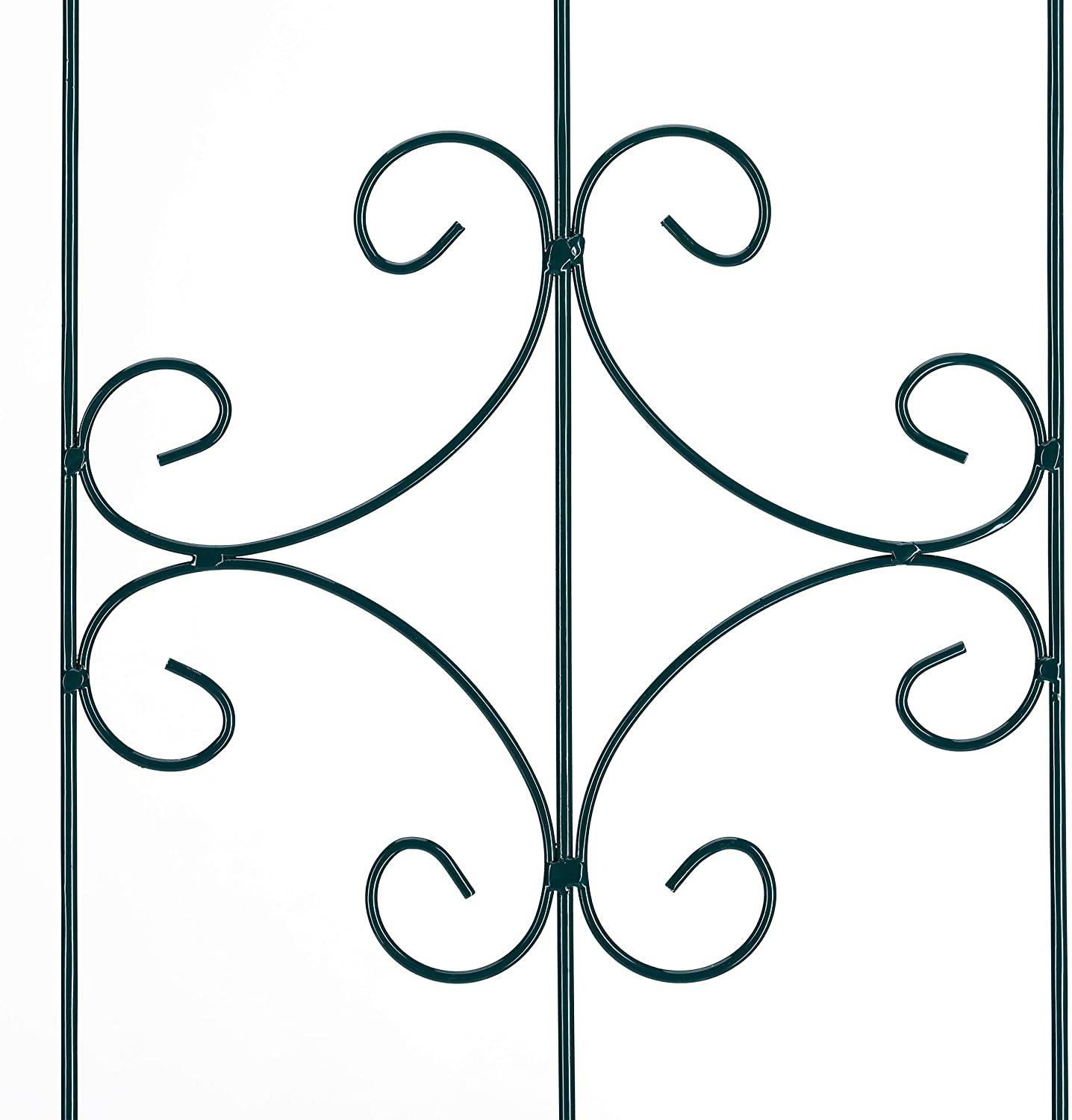 Treillis clôture plante grimpante arche jardin fer set de 2 vert - Image 4